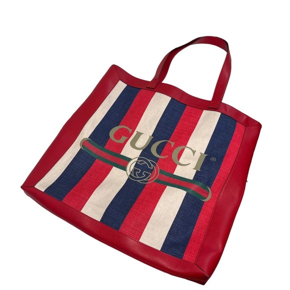 GUCCI stripe tote bag tricolor color - Picture 1 of 6